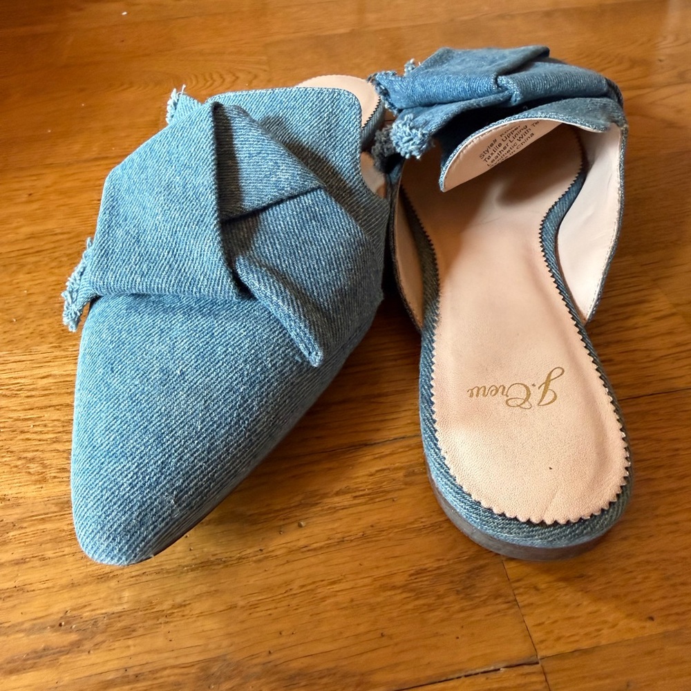 J. Crew Denim Knot Mule - Light Blue Slip-On - Picture 2 of 6